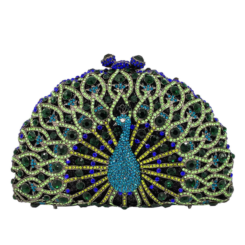 Peacock Crystal Clutch